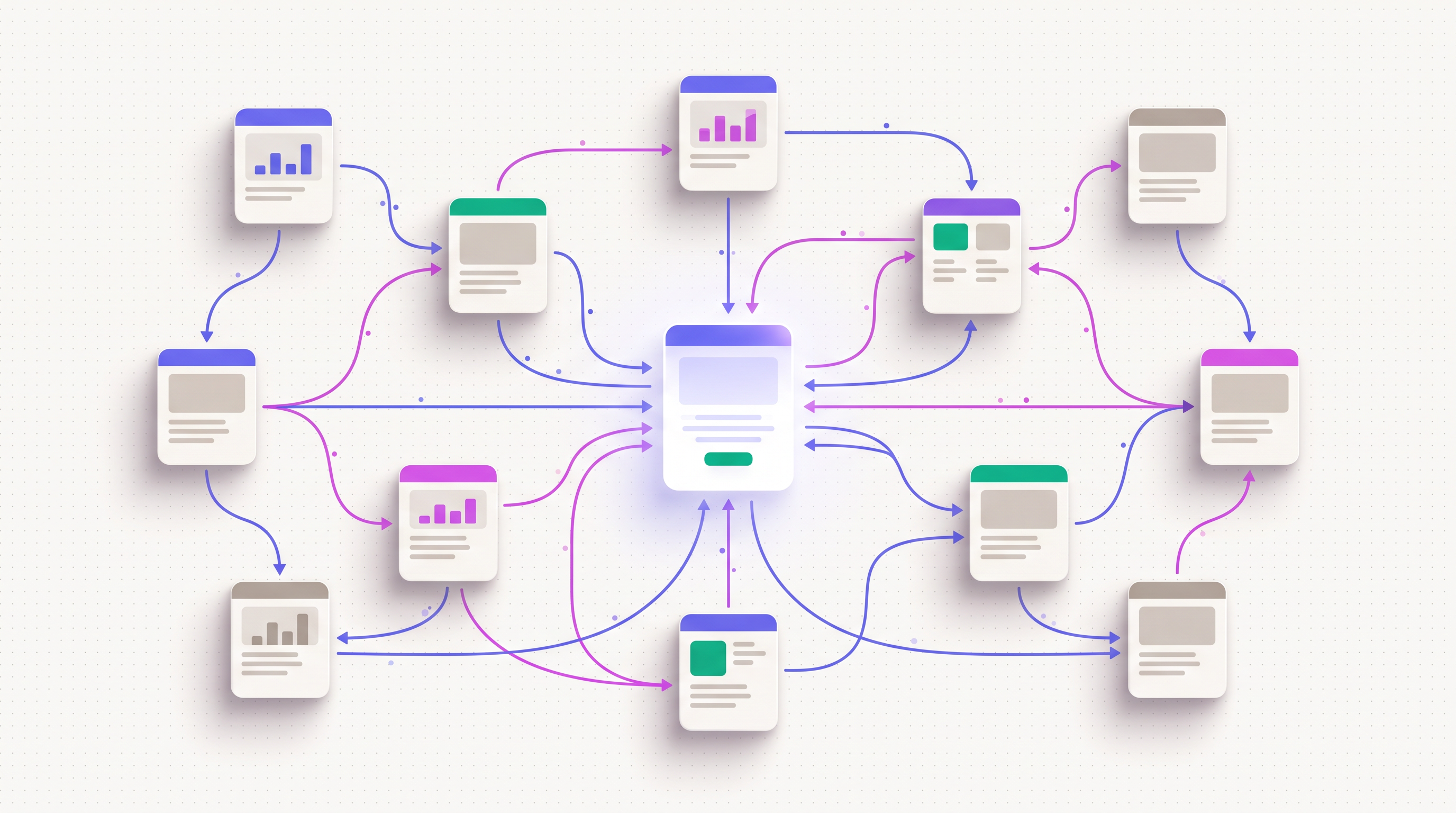 Internal linking hub-and-spoke pattern across a blog's content cluster